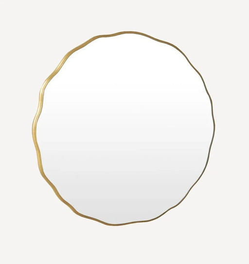 Shelby Gold Round Wall Mirror Small: 70cm x 70cm