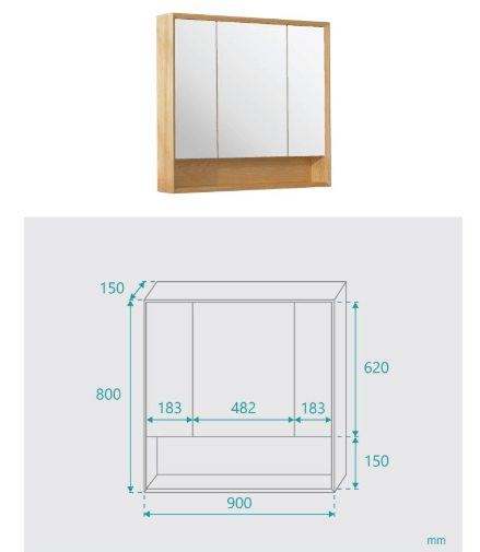 Teresita Timber Mirror Cabinet