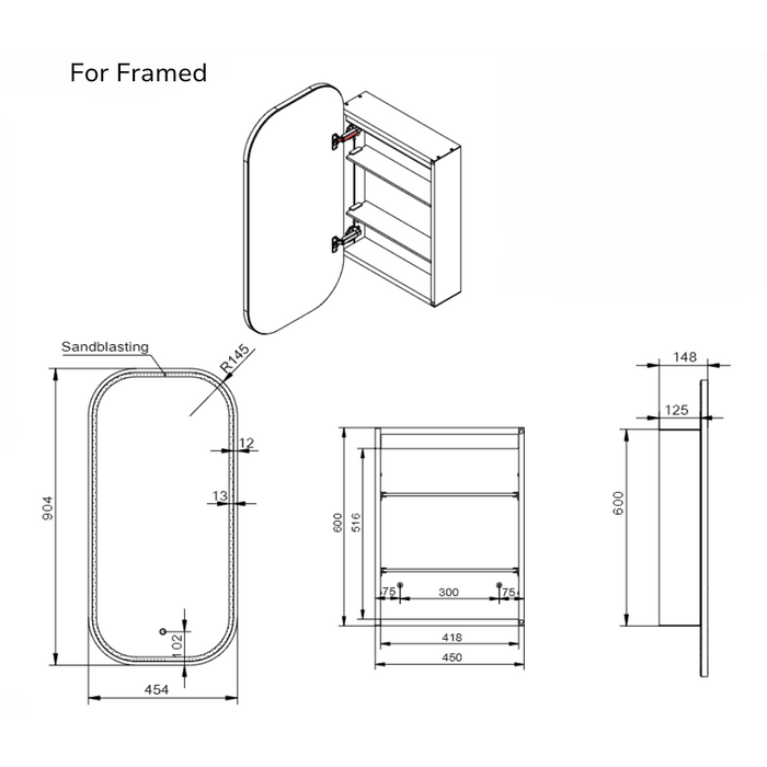 Tori Frontlit Bathroom Mirror Cabinet