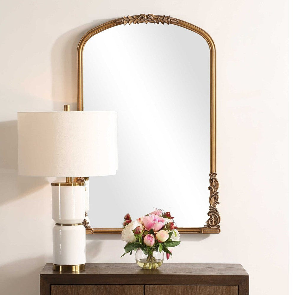 Isadora Arched Antique Gold Wall Mirror — Shine Mirrors Australia