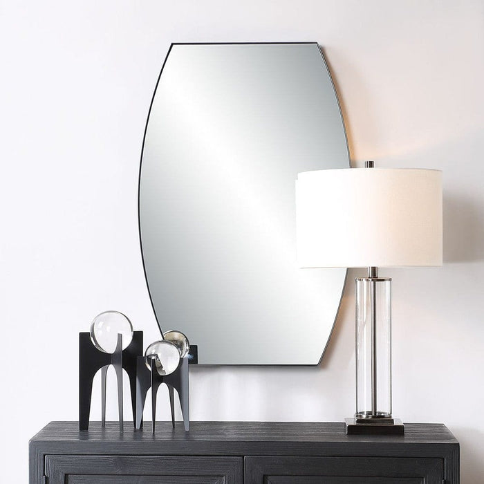 Valencia Curved Black Wall Mirror