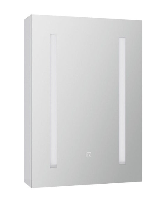 Valerio White Single-Door LED Bathroom Wall Cabinet Mirror