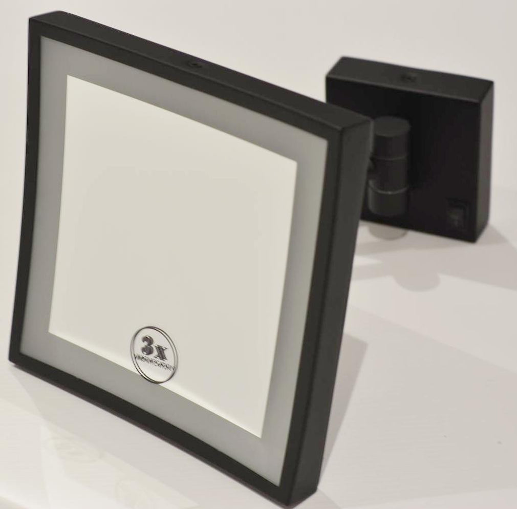 Ablaze Square Shaving Mirror Black with LED and 3x Magnifications LS20 ...