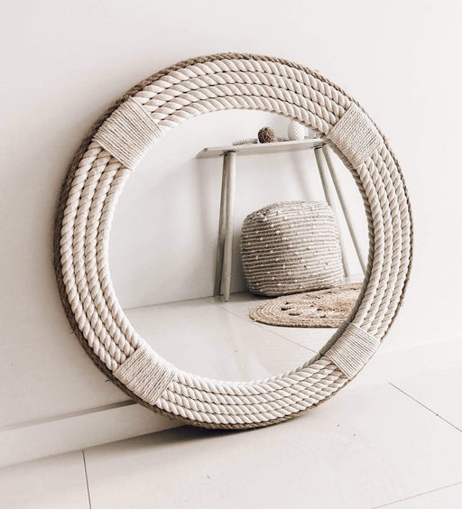 Ahanu White Round Wall Mirror - SHINE MIRRORS AUSTRALIA