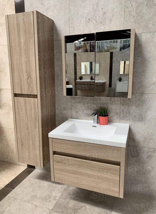 Belbagno Alexandra Mirrored Cabinet White Oak - SHINE MIRRORS AUSTRALIA