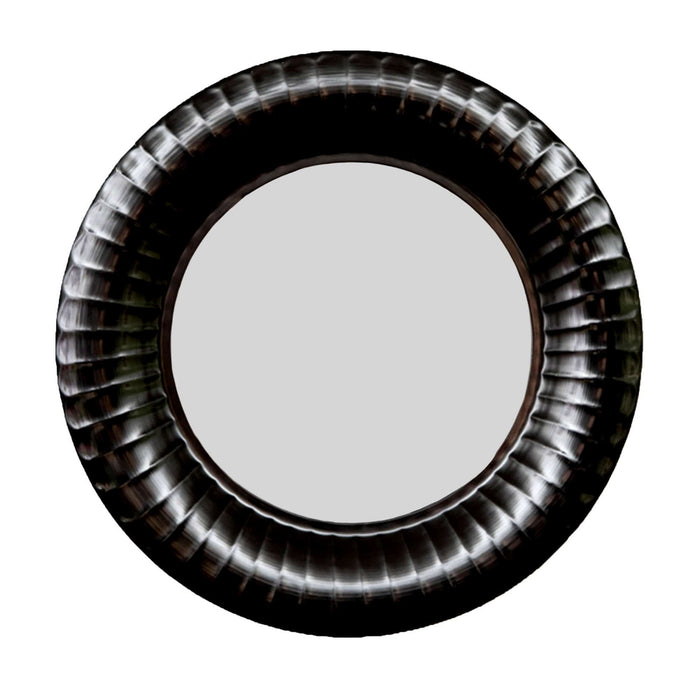 Chase Metal Black Round Wall Mirror