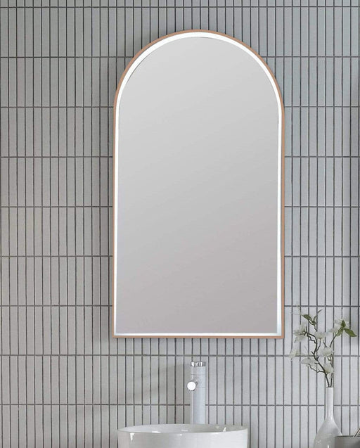 Cooper Arched Backlit LED Bathroom Mirror Rose Gold - SHINE MIRRORS AUSTRALIA