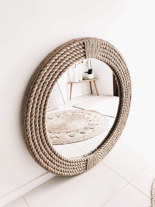 Delmar Natural Round Wall Mirror - SHINE MIRRORS AUSTRALIA