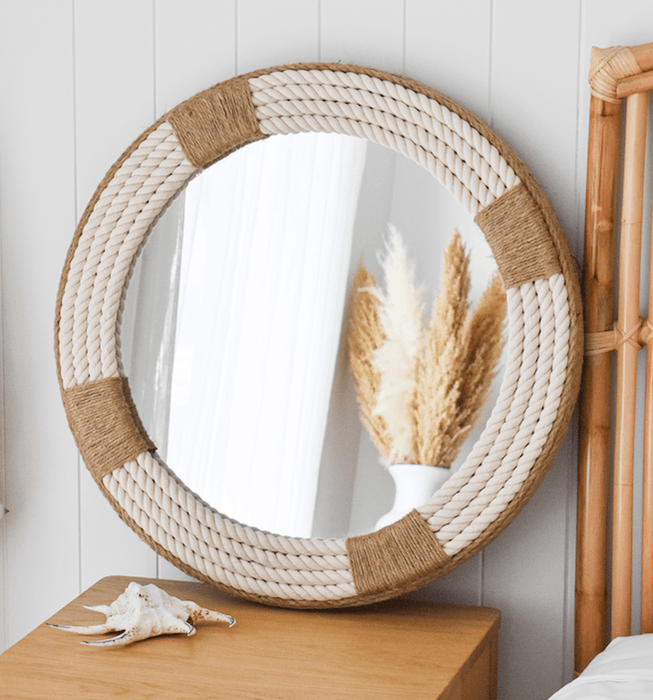 Dune White Round Wall Mirror - SHINE MIRRORS AUSTRALIA