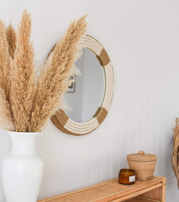 Dune White Round Wall Mirror - SHINE MIRRORS AUSTRALIA