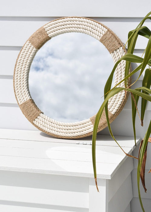 Dune White Round Wall Mirror - SHINE MIRRORS AUSTRALIA