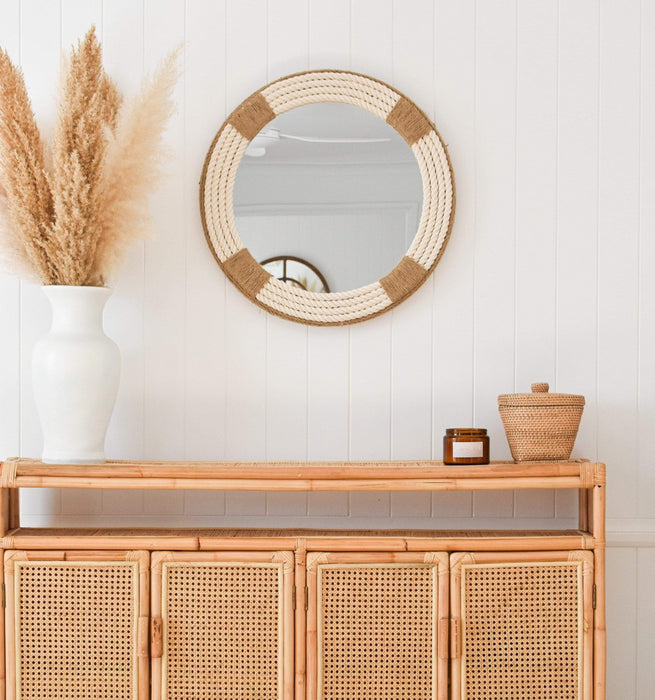 Dune White Round Wall Mirror - SHINE MIRRORS AUSTRALIA