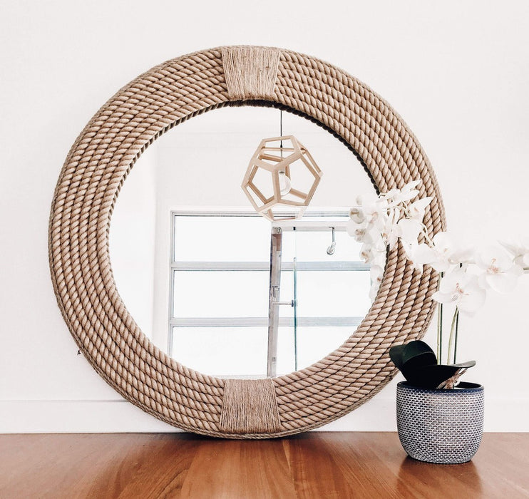 Ennis Natural Round Wall Mirror 41cm x 41cm - SHINE MIRRORS AUSTRALIA