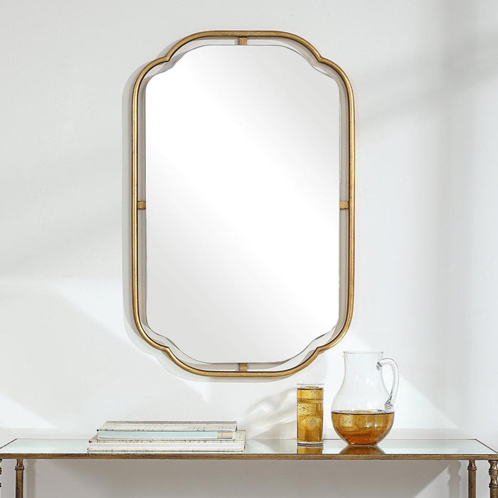 Iris Antiqued Gold Wall Mirror - SHINE MIRRORS AUSTRALIA