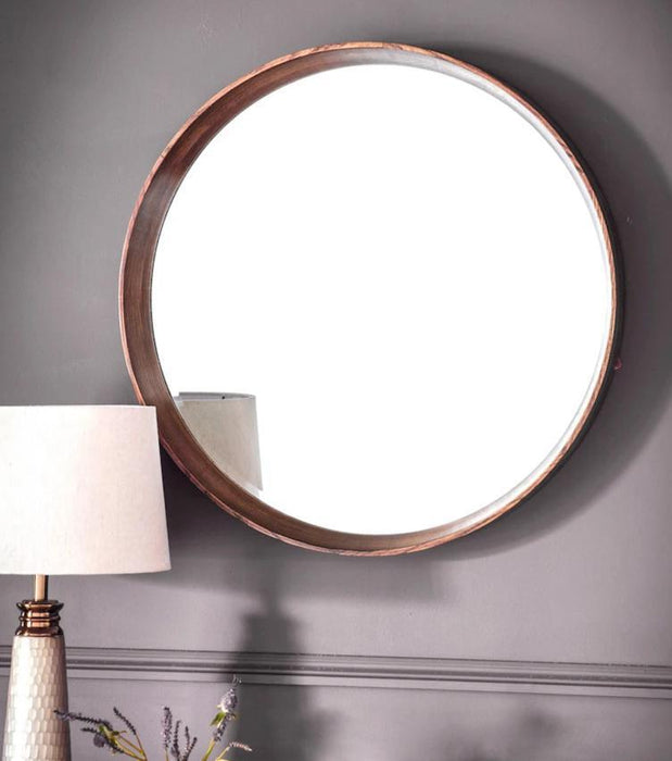 Karina Round Walnut Wall Mirror - SHINE MIRRORS AUSTRALIA