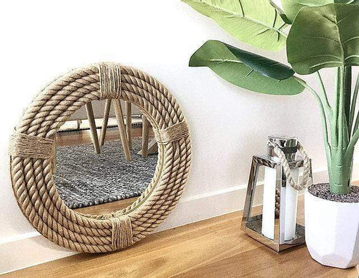 Rafi Natural Round Wall Mirror - SHINE MIRRORS AUSTRALIA