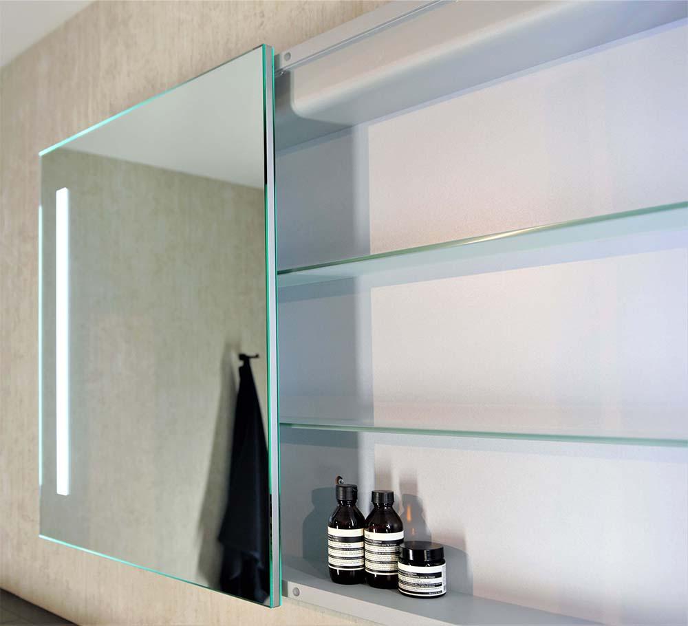 Amber Two-Door Frontlit LED Bathroom Mirror Cabinet — SHINE