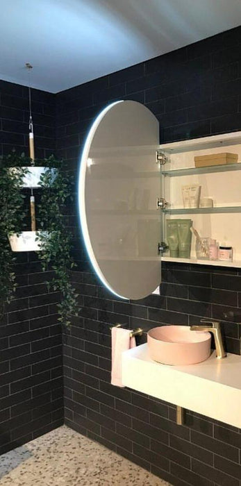 Remer Pearl Backlit LED Bathroom Mirror Cabinet - SHINE MIRRORS AUSTRALIA