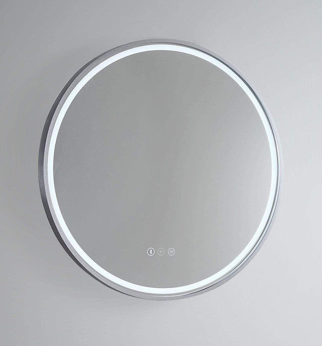 Sphere Gun Metal Round Backlit LED Bathroom Mirror - SHINE MIRRORS AUSTRALIA