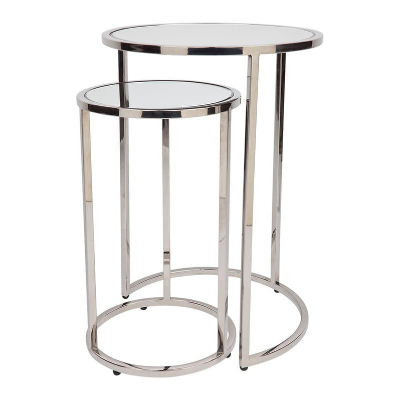 Tatiana Nickel Mirrored Nesting Side Tables — Shine Mirrors Australia