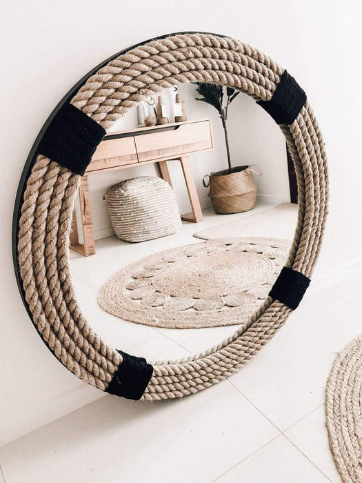 Thalasa Black Round Wall Mirror - SHINE MIRRORS AUSTRALIA