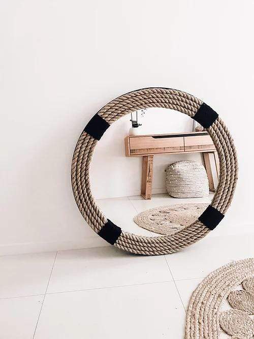 Thalasa Black Round Wall Mirror - SHINE MIRRORS AUSTRALIA