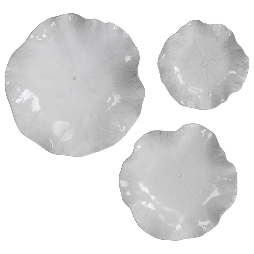 Uttermost Wall Art Decor SHINE MIRRORS AUSTRALIA   Uttermost Abella Ceramic Wall Decor White Set Of 3 38260918190326 998x998 