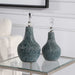 Uttermost Almera Dark Teal Bottles Set of 2