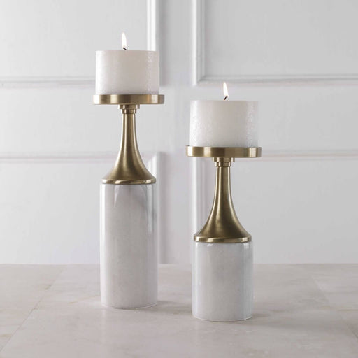 Uttermost Castiel Marble Candleholders, Set of 2