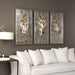 Uttermost Champagne Leaves Modern Art Set Of 3 - SHINE MIRRORS AUSTRALIA