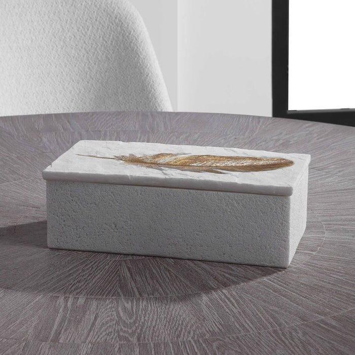 Uttermost Nephele White Stone Box