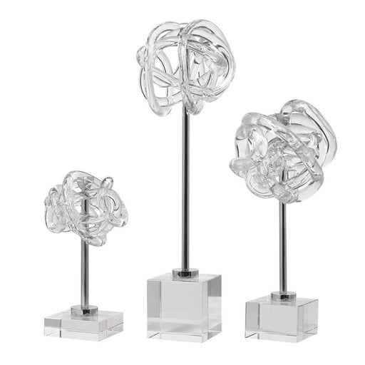 Uttermost Neuron Glass Table Top Sculptures Set of 3