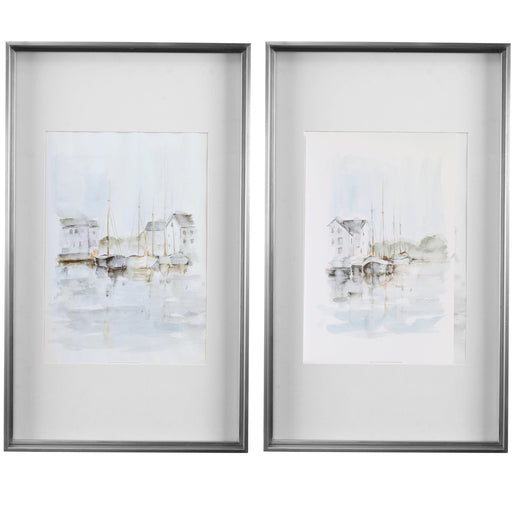 Uttermost New England Port Framed Prints, Set Of 2 - SHINE MIRRORS AUSTRALIA