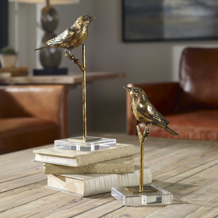 Uttermost Passerines Bird Sculptures Set of 2