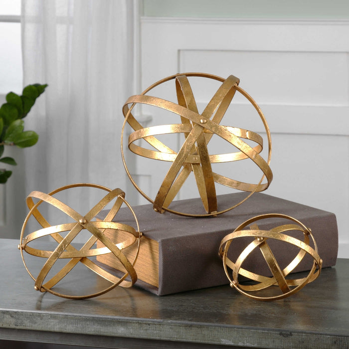 Uttermost Stetson Gold Sphere Set of 3