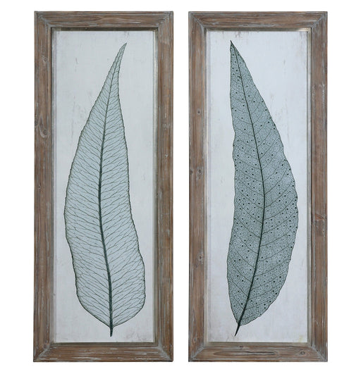 Uttermost Tall Leaves Framed Art Set Of 2 - SHINE MIRRORS AUSTRALIA