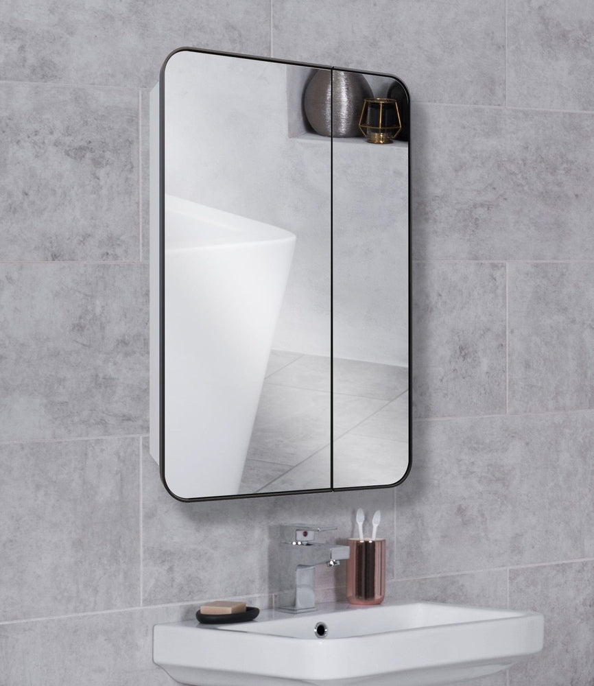 Zania Rectangle Black Mirror Cabinet — SHINE MIRRORS AUSTRALIA